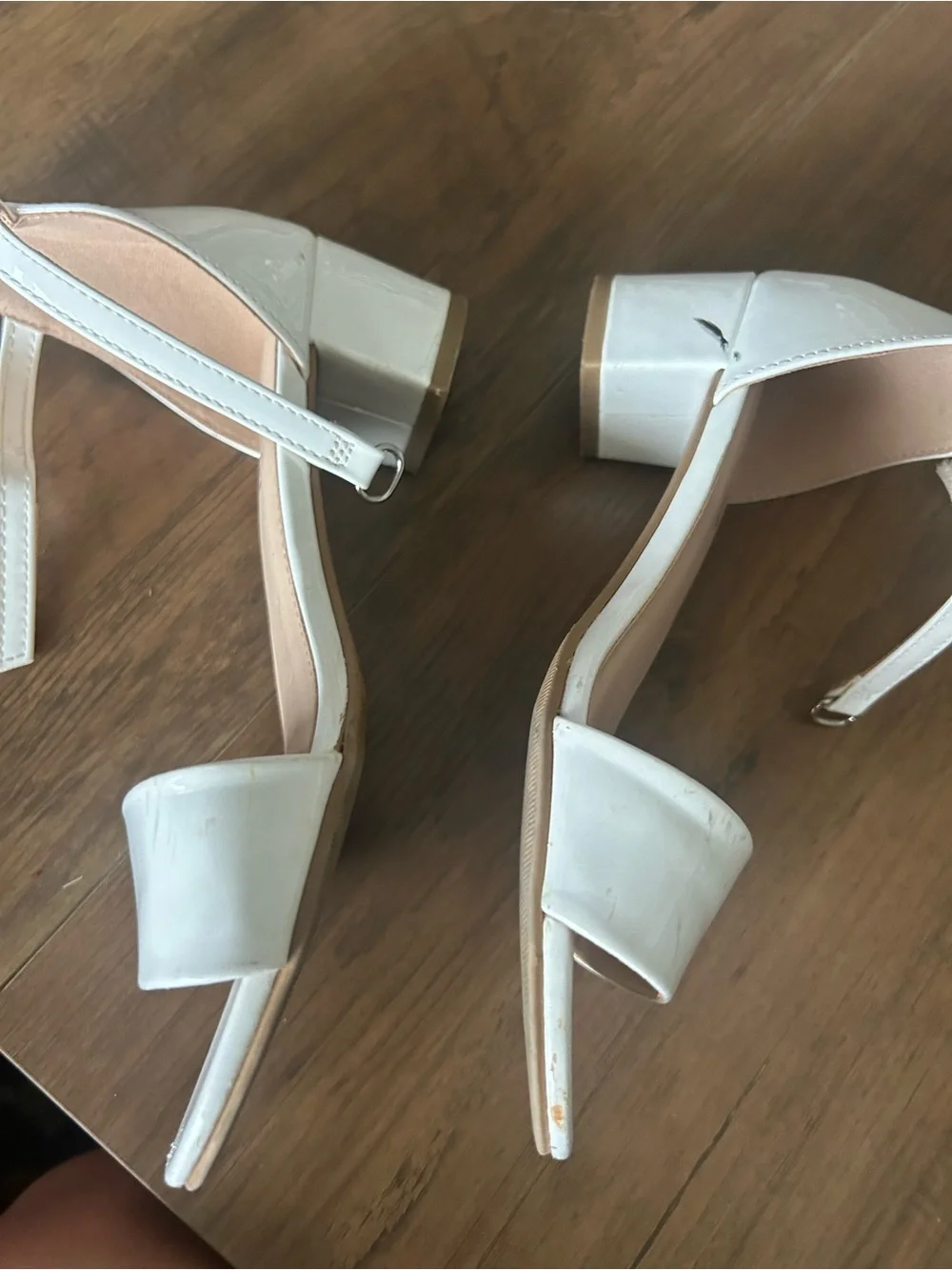 Soda girls kids White Patent Block Heel Sandals with Ankle Strap dance party